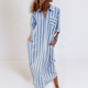 Michelle | Elegant Striped Dress with V-Neckline
