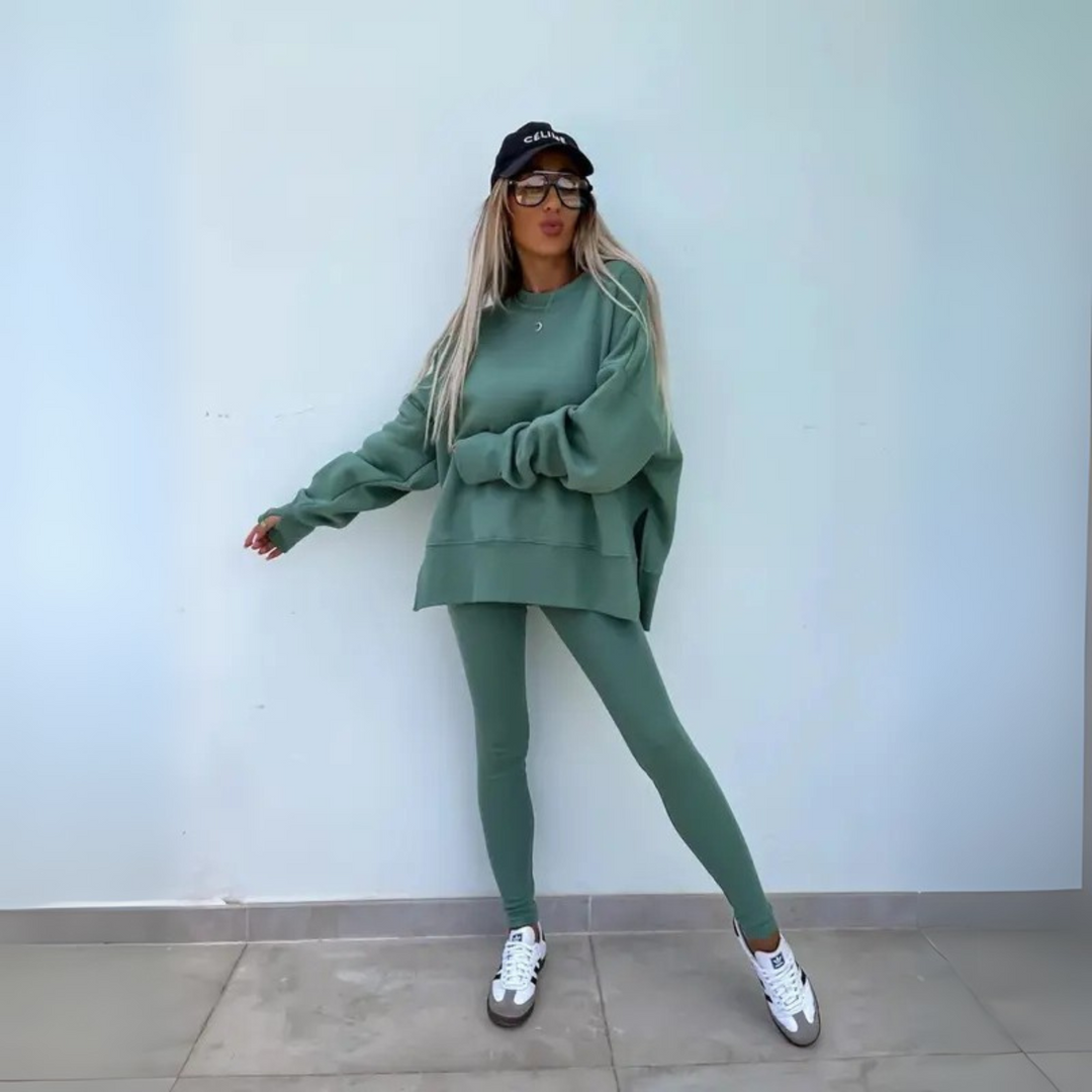 CLARIS™ - Casual Long Sleeve Sweatshirt and Pants Set