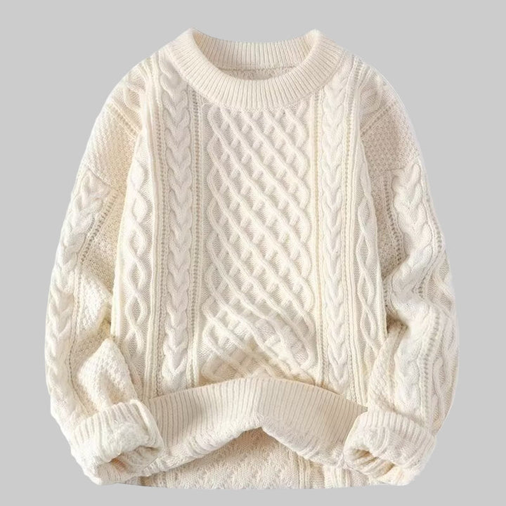 VIOLETA™ - Cozy Long Sleeve Round Neck Textured Sweater