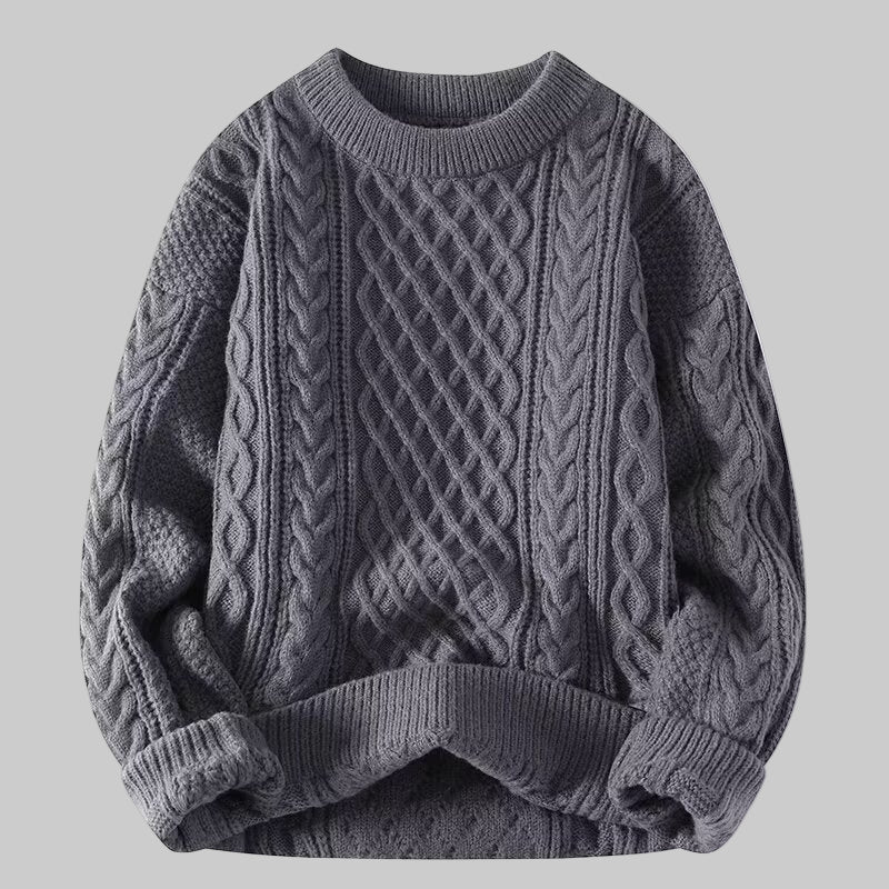 VIOLETA™ - Cozy Long Sleeve Round Neck Textured Sweater