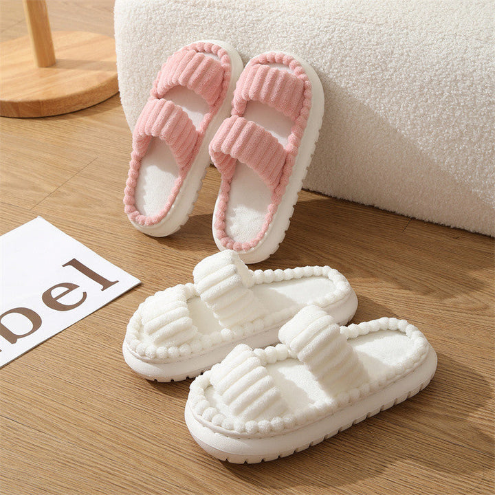 SIRA™ – Cozy Fluffy Open-Toe Home Slippers