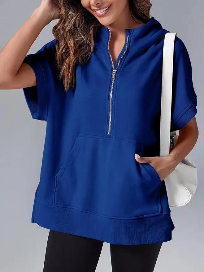 HISPER™ - Relaxed Oversized Half-Zip Summer Hoodie