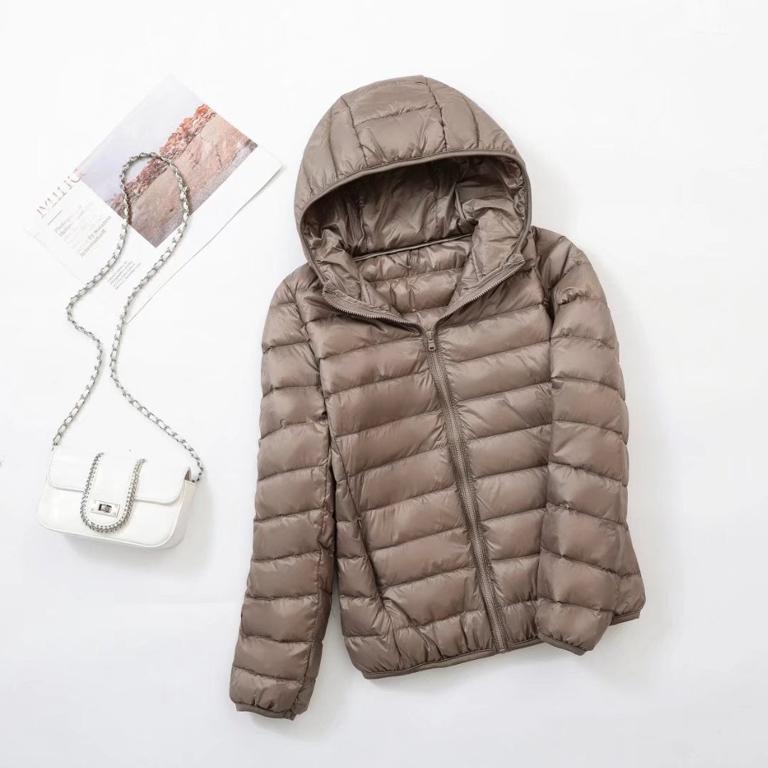 LIYANNA™ - Comfy Plus Size Lightweight Hooded Long Sleeve Puffer Jacket