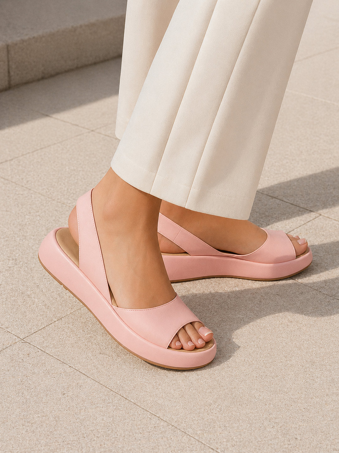 Women’s Open Toe Slingback Flat Sandals