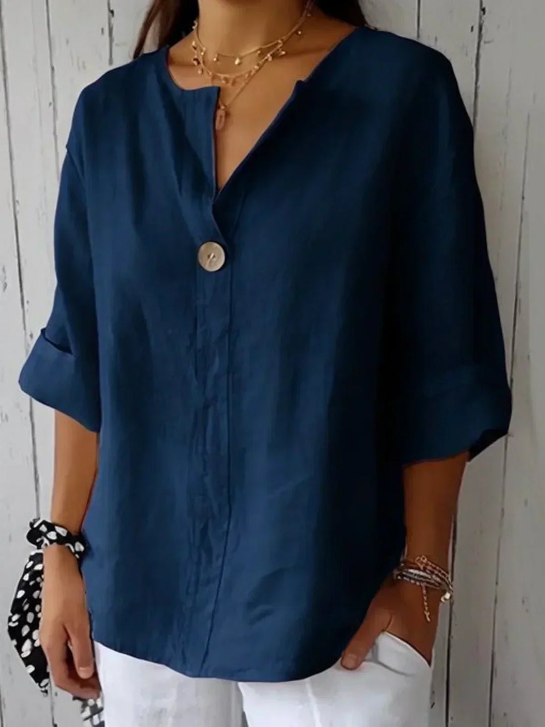 NAYLA™ - Casual V-Neck Blouse
