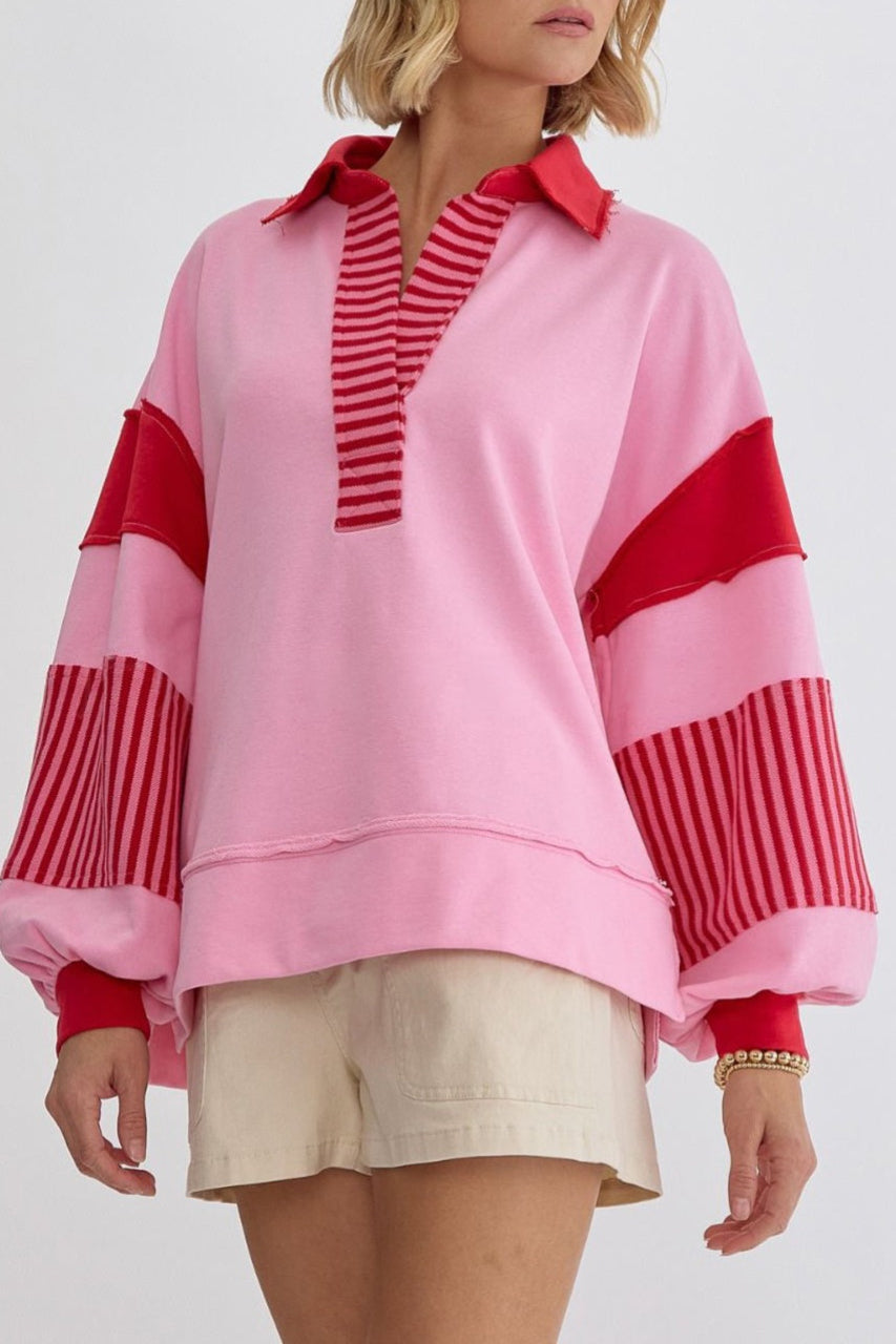 WAMAL™ - Casual Oversized V-Neck Long Sleeve Sweatshirt